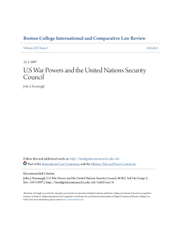 US War Powers and the United Nations Security Council