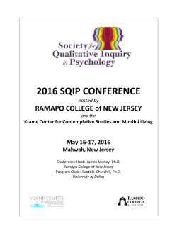 2016 sqip conference - Ramapo College of New Jersey