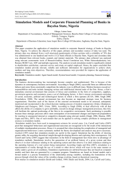 Simulation Models and Corporate Financial Planning of Banks in