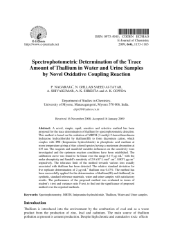 Spectrophotometric Determination of the Trace Amount of Thallium
