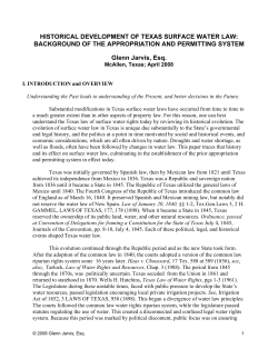 Historical Development of Texas Surface Water