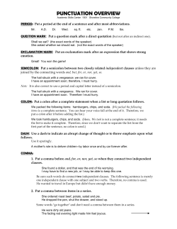 PUNCTUATION OVERVIEW