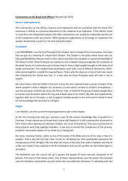 1 Commentary on the Royal Arch Officers (Revised July 2015