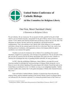 Our First, Most Cherished Liberty: A Statement on Religious Liberty
