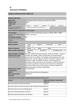 MODULE SPECIFICATION TEMPLATE MODULE DETAILS