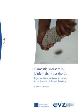 German Institute for Human Rights: Domestic Workers in Diplomats