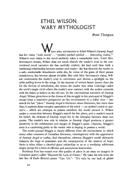 ethel wilson, wary mythologist