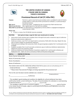 LOCAL MINISTRY UNIT- form- Provisional Record of Record of Call