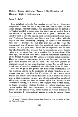 United States Attitudes Toward Ratification of Human Rights