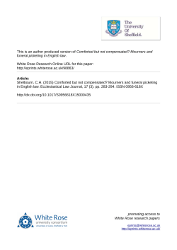 Comforted but not compensated? Mourners and funeral picketing in