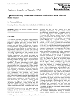 Update on dietary recommendations and medical treatment of renal