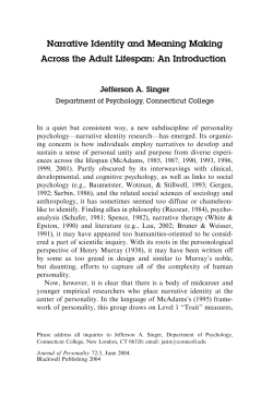 Narrative Identity and Meaning Making Across the Adult Lifespan