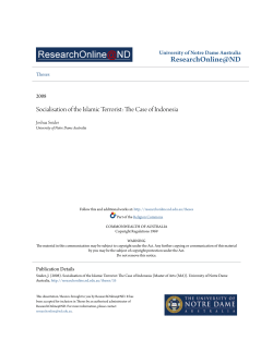 Socialisation of the Islamic Terrorist: The Case of Indonesia