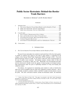 Public Sector Restraints: Behind-the-Border Trade Barriers