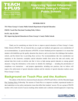 Background on Teach Plus and the Authors Improving Special
