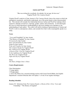 Austen and Woolf - Harvard English Department