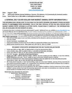 Letter to all Junior Livestock Auction Exhibitors