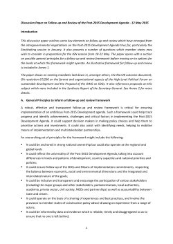 Discussion Paper on Follow-up and Review
