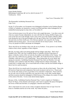 a letter to Archbishop Emeritus Desmond Tutu