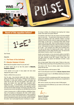 Pulse June 2011 - WNS Cares Foundation