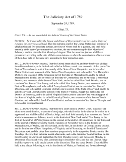The Judiciary Act of 1789