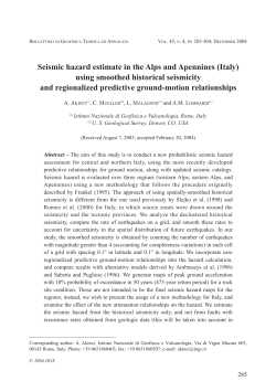 Seismic hazard estimate in the Alps and Apennines (Italy)