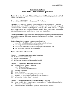 Math 3630 -- Differential Equations I