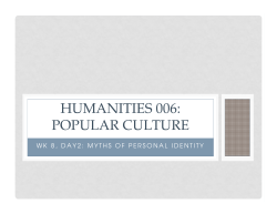 humanities 006: popular culture