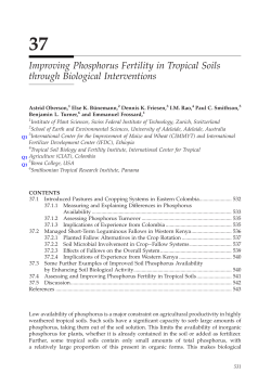 Improving Phosphorus Fertility in Tropical Soils through Biological