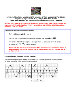 Solutions - Graphs of Sine and