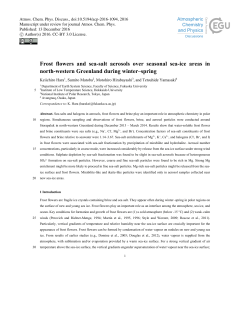 Frost flowers and sea-salt aerosols over seasonal sea