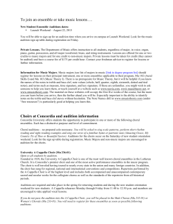 To join an ensemble or take music lessons&hellip;. Choirs at