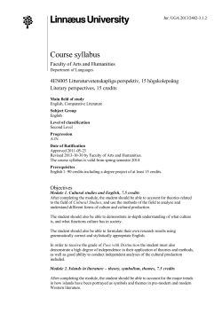 Course syllabus