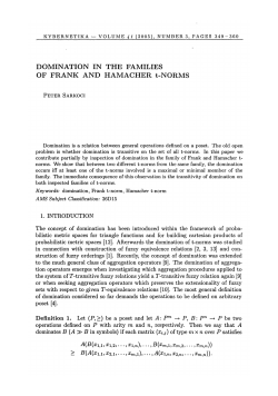 DOMINATION IN THE FAMILIES OF FRANK AND