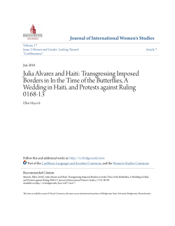 Julia Alvarez and Haiti: Transgressing Imposed Borders