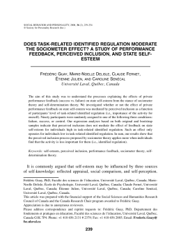 Does Task-RelaTeD IDenTIfIeD RegulaTIon MoDeRaTe The