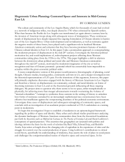 Hegemonic Urban Planning: Contested Space and Interests in Mid