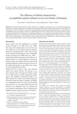 The influence of habitat characteristics on amphibian species