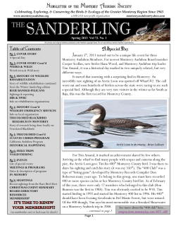 2013 Spring - Monterey Audubon Society