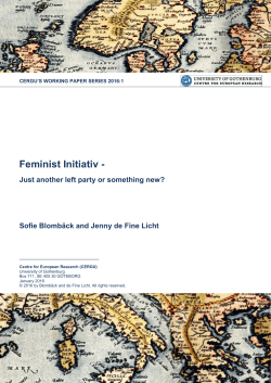 Feminist Initiativ -Just another left party or
