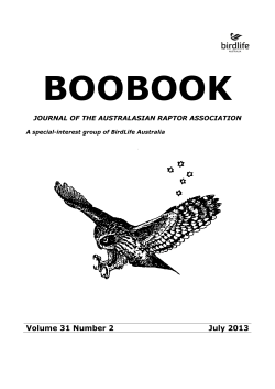 Boobook 31-2 Cover - Birdlife Australia