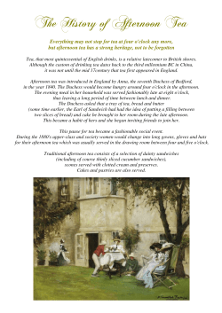 The History of Afternoon Tea