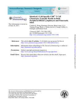 Islets Peripheral Blood Lymphocyte and Pancreatic Clonotypes