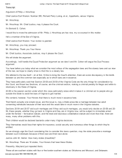 Transcript: Argument of Philip J. Hirschkop Chief Justice Earl Warren
