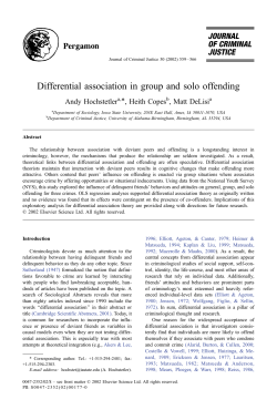 Differential association in group and solo offending