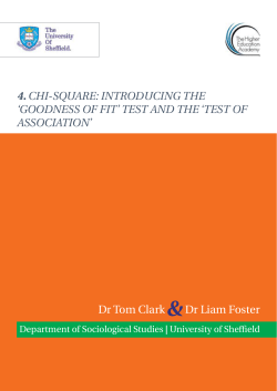 4. CHI-SQUARE: INTRODUCING THE `GOODNESS OF FIT` TEST