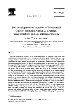 Soil development on moraines of Mendenhall Glacier, southeast