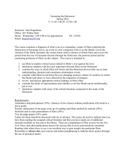 Screening the Holocaust - University of Florida Anthropology