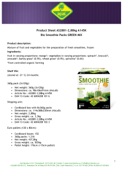 Product Sheet AS2881-2,88kg A145K Bio Smoothie