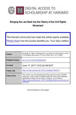 Bringing the Law Back into the History of the Civil Rights Movement
